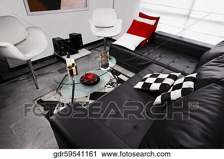 High angle view of a living room View Large Photo Image Stock Image - High angle view of a living room. Fotosearch