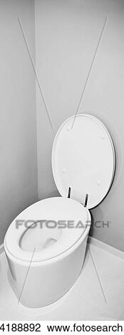 Stock Image - High angle view of a toilet bowl in the bathroom. Fotosearch
