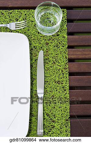 High angle view of table setting View Large Photo Image Picture - High angle view of table setting. Fotosearch