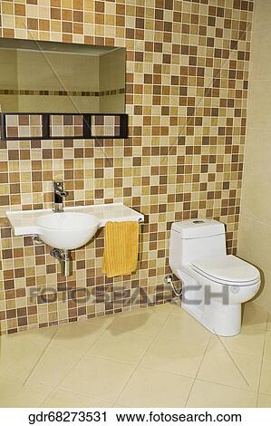 Stock Image - Interiors of a bathroom. Fotosearch