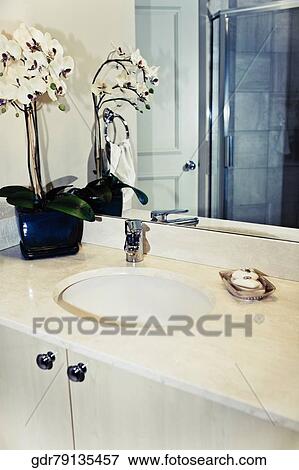 Stock Photo - Interiors of a bathroom. Fotosearch