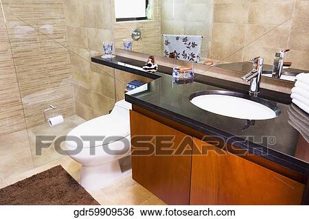 Interiors of a bathroom View Large Photo Image Stock Photograph - Interiors of a bathroom. Fotosearch