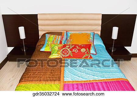Interiors of a bedroom View Large Photo Image Picture - Interiors of a bedroom. Fotosearch