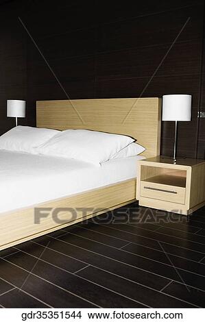 Picture - Interiors of a bedroom. Fotosearch