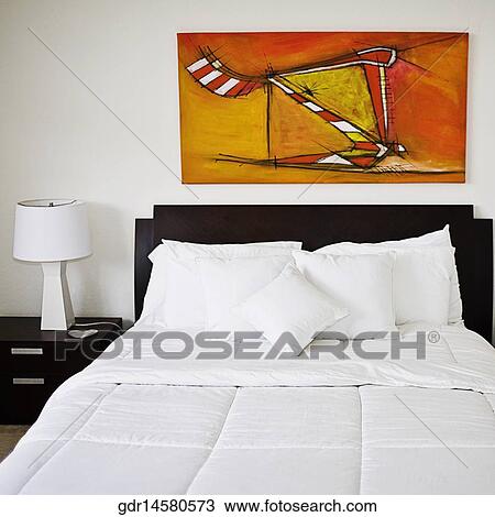 Stock Image - Interiors of a bedroom. Fotosearch