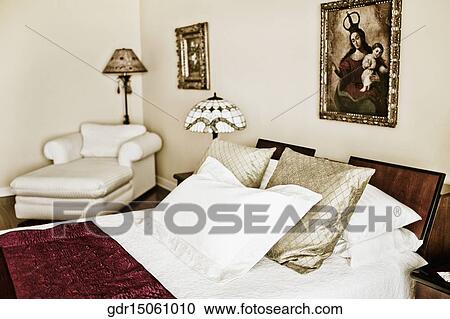 Interiors of a bedroom View Large Photo Image Stock Image - Interiors of a bedroom. Fotosearch