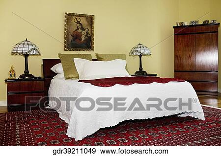 Interiors of a bedroom View Large Photo Image Stock Photo - Interiors of a bedroom. Fotosearch