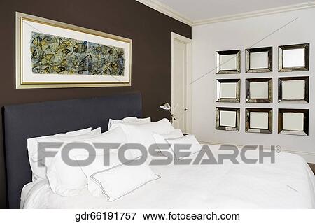 Stock Photo - Interiors of a bedroom. Fotosearch