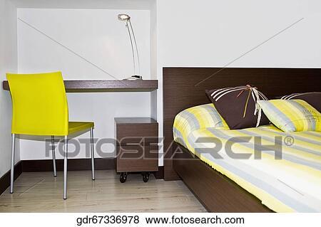 Interiors of a bedroom View Large Photo Image Stock Photo - Interiors of a bedroom. Fotosearch