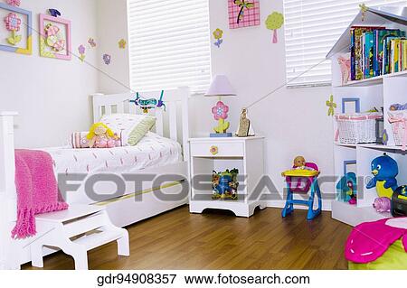 Stock Photo - Interiors of a bedroom. Fotosearch