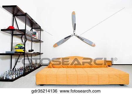 Interiors of a bedroom View Large Photo Image Stock Photograph - Interiors of a bedroom. Fotosearch
