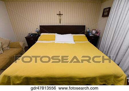Interiors of a bedroom View Large Photo Image Stock Photograph - Interiors of a bedroom. Fotosearch