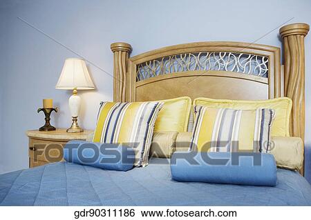 Interiors of a bedroom View Large Photo Image Stock Photograph - Interiors of a bedroom. Fotosearch