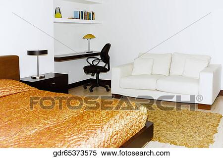 Interiors of a bedroom View Large Photo Image Stock Photography - Interiors of a bedroom. Fotosearch