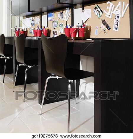 Interiors of a classroom View Large Photo Image Stock Photo - Interiors of a classroom. Fotosearch