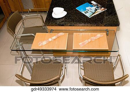 Interiors of a dining room View Large Photo Image Picture - Interiors of a dining room. Fotosearch