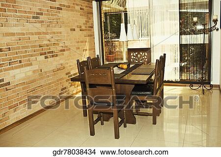 Interiors of a dining room View Large Photo Image Picture - Interiors of a dining room. Fotosearch