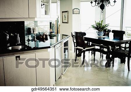 Interiors of a dining room View Large Photo Image Stock Image - Interiors of a dining room. Fotosearch