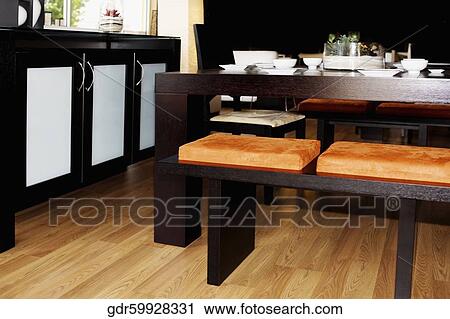 Interiors of a dining room View Large Photo Image Stock Image - Interiors of a dining room. Fotosearch