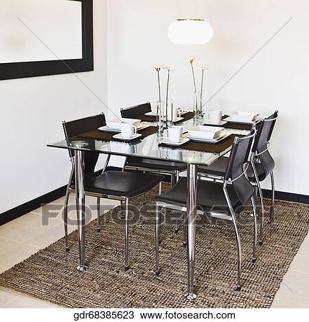 Interiors of a dining room View Large Photo Image Stock Image - Interiors of a dining room. Fotosearch