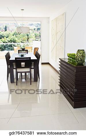 Stock Image - Interiors of a dining room. Fotosearch