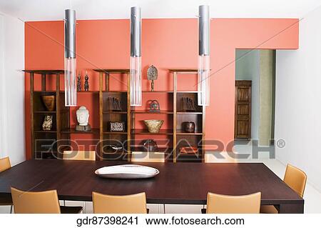 Interiors of a dining room View Large Photo Image Stock Image - Interiors of a dining room. Fotosearch