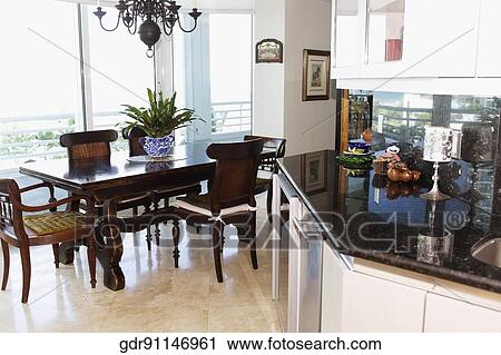 Interiors of a dining room View Large Photo Image Stock Image - Interiors of a dining room. Fotosearch