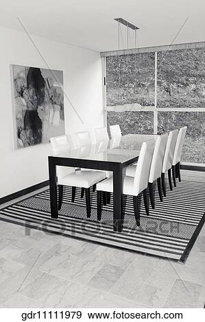Interiors of a dining room View Large Photo Image Stock Photo - Interiors of a dining room. Fotosearch