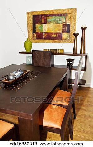 Interiors of a dining room View Large Photo Image Stock Photo - Interiors of a dining room. Fotosearch