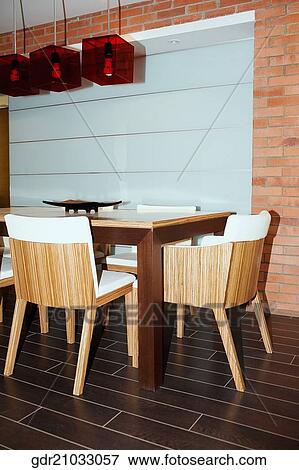 Interiors of a dining room View Large Photo Image Stock Photo - Interiors of a dining room. Fotosearch
