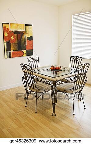 Interiors of a dining room View Large Photo Image Stock Photo - Interiors of a dining room. Fotosearch