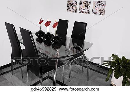 Interiors of a dining room View Large Photo Image Stock Photo - Interiors of a dining room. Fotosearch
