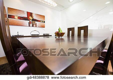 Interiors of a dining room View Large Photo Image Stock Photo - Interiors of a dining room. Fotosearch