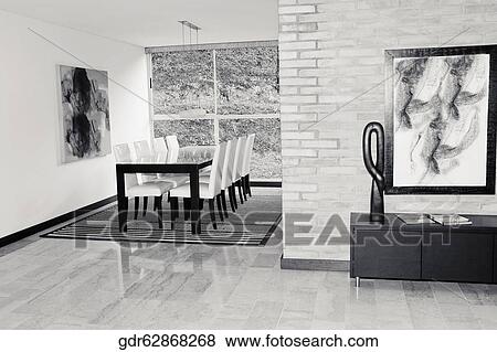 Stock Photo - Interiors of a dining room. Fotosearch