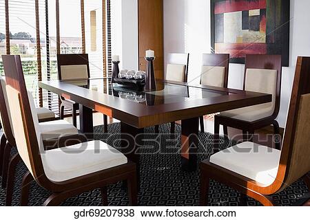 Stock Photo - Interiors of a dining room. Fotosearch