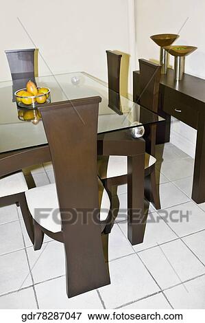 Interiors of a dining room View Large Photo Image Stock Photo - Interiors of a dining room. Fotosearch