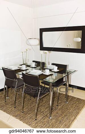 Interiors of a dining room View Large Photo Image Stock Photo - Interiors of a dining room. Fotosearch