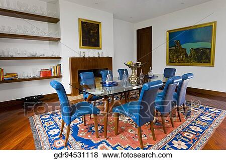 Interiors of a dining room View Large Photo Image Stock Photo - Interiors of a dining room. Fotosearch
