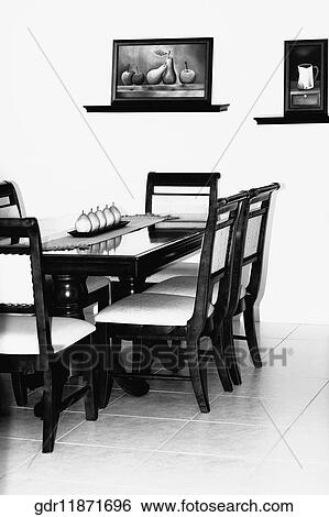 Interiors of a dining room View Large Photo Image Stock Photograph - Interiors of a dining room. Fotosearch