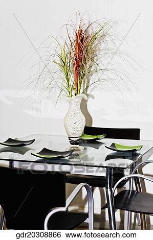Interiors of a dining room View Large Photo Image Stock Photograph - Interiors of a dining room. Fotosearch