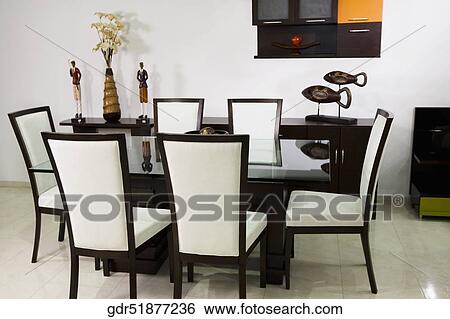 Stock Photograph - Interiors of a dining room. Fotosearch