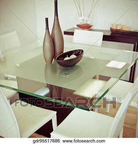 Interiors of a dining room View Large Photo Image Stock Photograph - Interiors of a dining room. Fotosearch