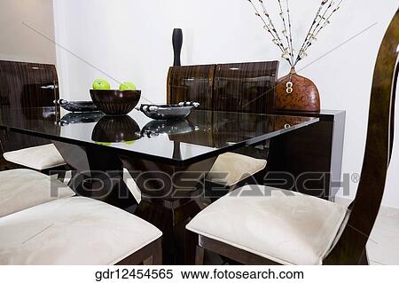 Interiors of a dining room View Large Photo Image Stock Photography - Interiors of a dining room. Fotosearch