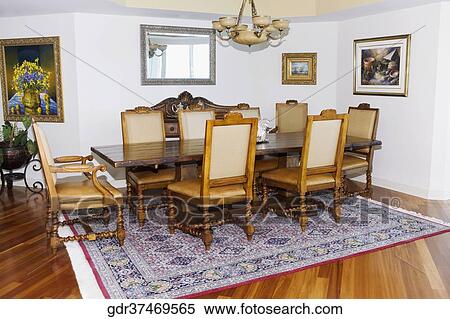 Interiors of a dining room View Large Photo Image Stock Photography - Interiors of a dining room. Fotosearch
