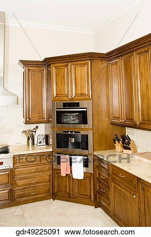 Interiors of a domestic kitchen View Large Photo Image Stock Image - Interiors of a domestic kitchen. Fotosearch