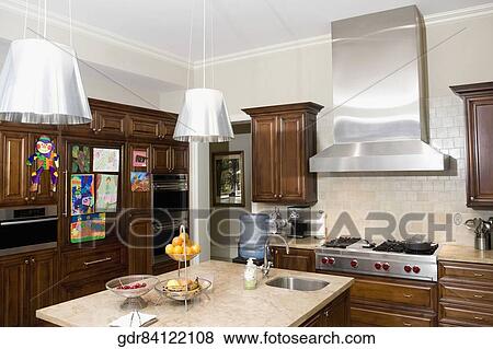 Interiors of a domestic kitchen View Large Photo Image Stock Photo - Interiors of a domestic kitchen. Fotosearch