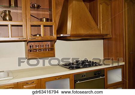 Interiors of a kitchen View Large Photo Image Picture - Interiors of a kitchen. Fotosearch