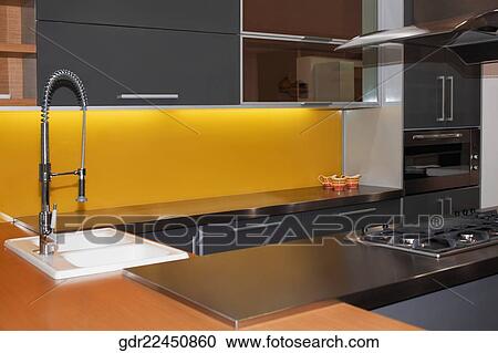 Interiors of a kitchen View Large Photo Image Stock Image - Interiors of a kitchen. Fotosearch