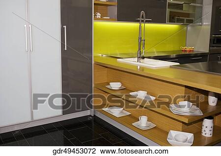 Interiors of a kitchen View Large Photo Image Stock Image - Interiors of a kitchen. Fotosearch