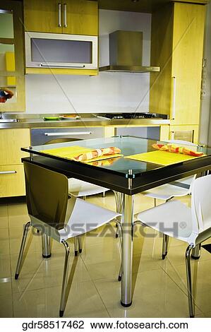 Interiors of a kitchen View Large Photo Image Stock Image - Interiors of a kitchen. Fotosearch